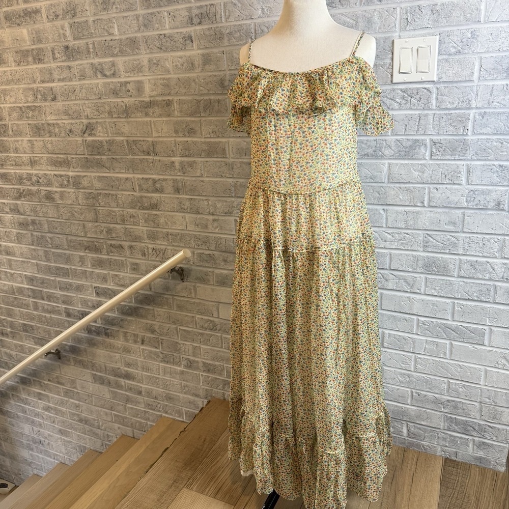 Saint Laurent Paris Peasant Silk Yellow Floral Midi Dress New Sz EU40 $5550 MSRP - Picture 2 of 13